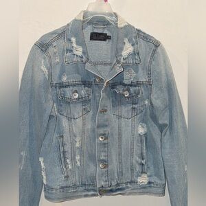 Ci Sono Denim Distressed Jean Jacket Size Large